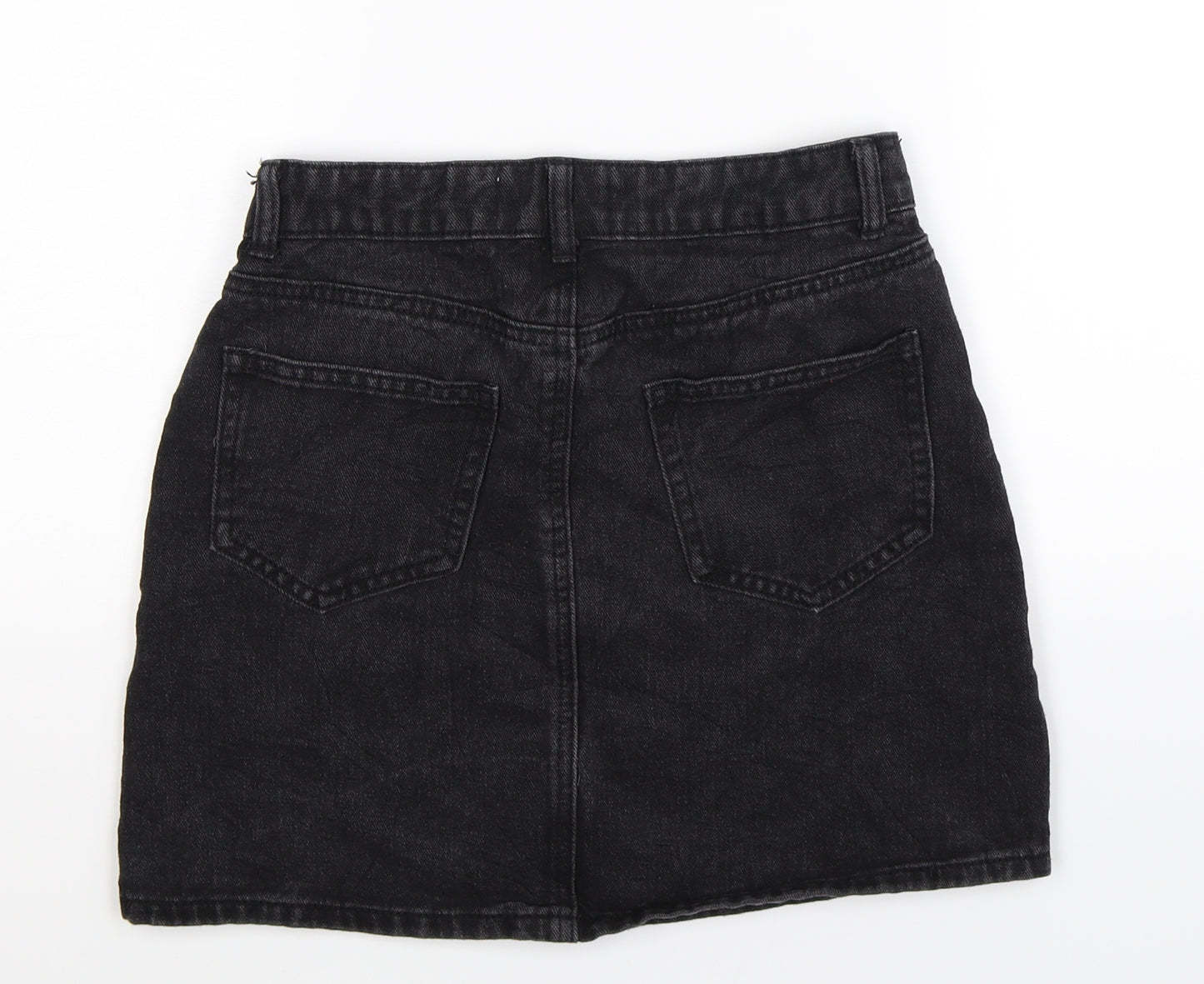 Denim Co Womens Black  Denim A-Line Skirt Size 8