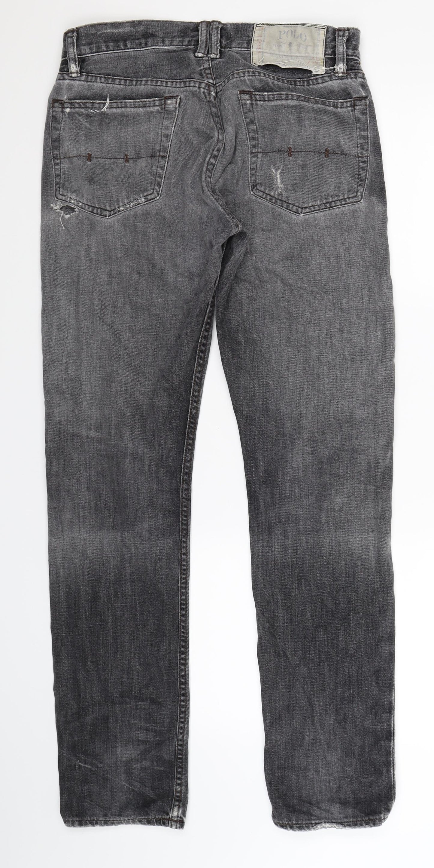 Ralph Lauren Mens Grey  Denim Straight Jeans Size 30 L32 in