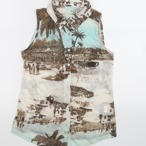 Denim Co Womens Multicoloured   Basic Button-Up Size 10