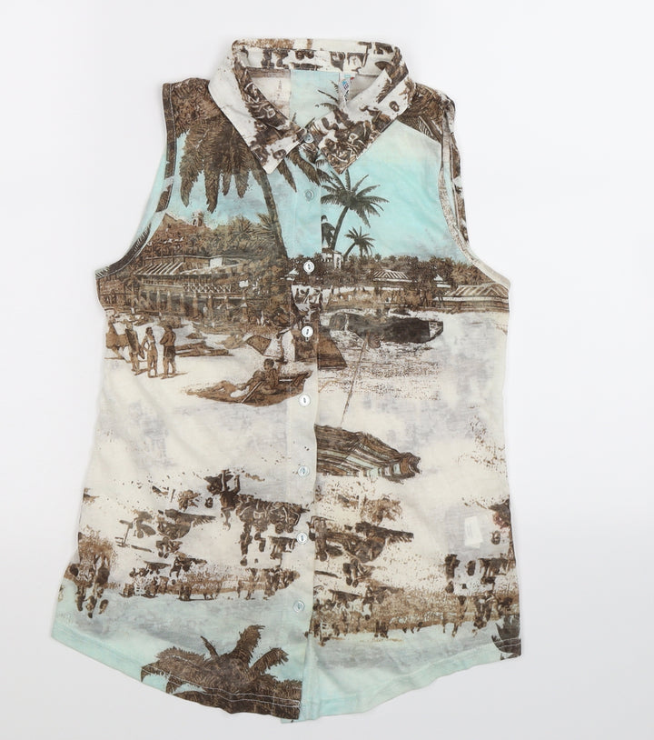 Denim Co Womens Multicoloured   Basic Button-Up Size 10