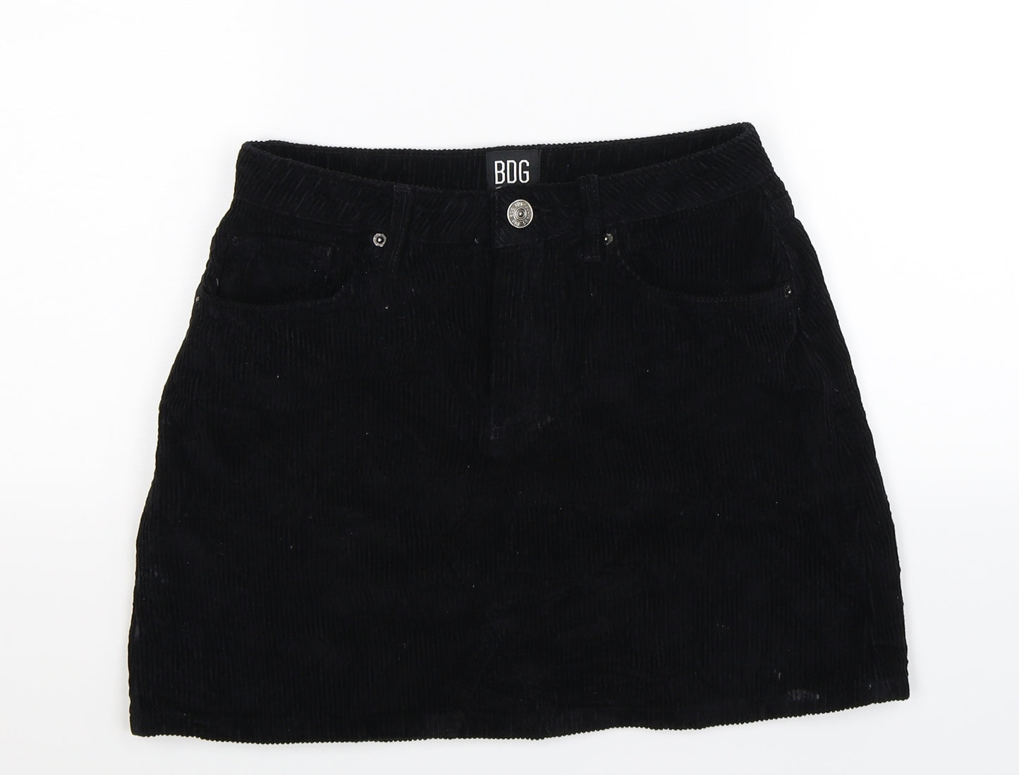 BDG Womens Black  Corduroy A-Line Skirt Size S