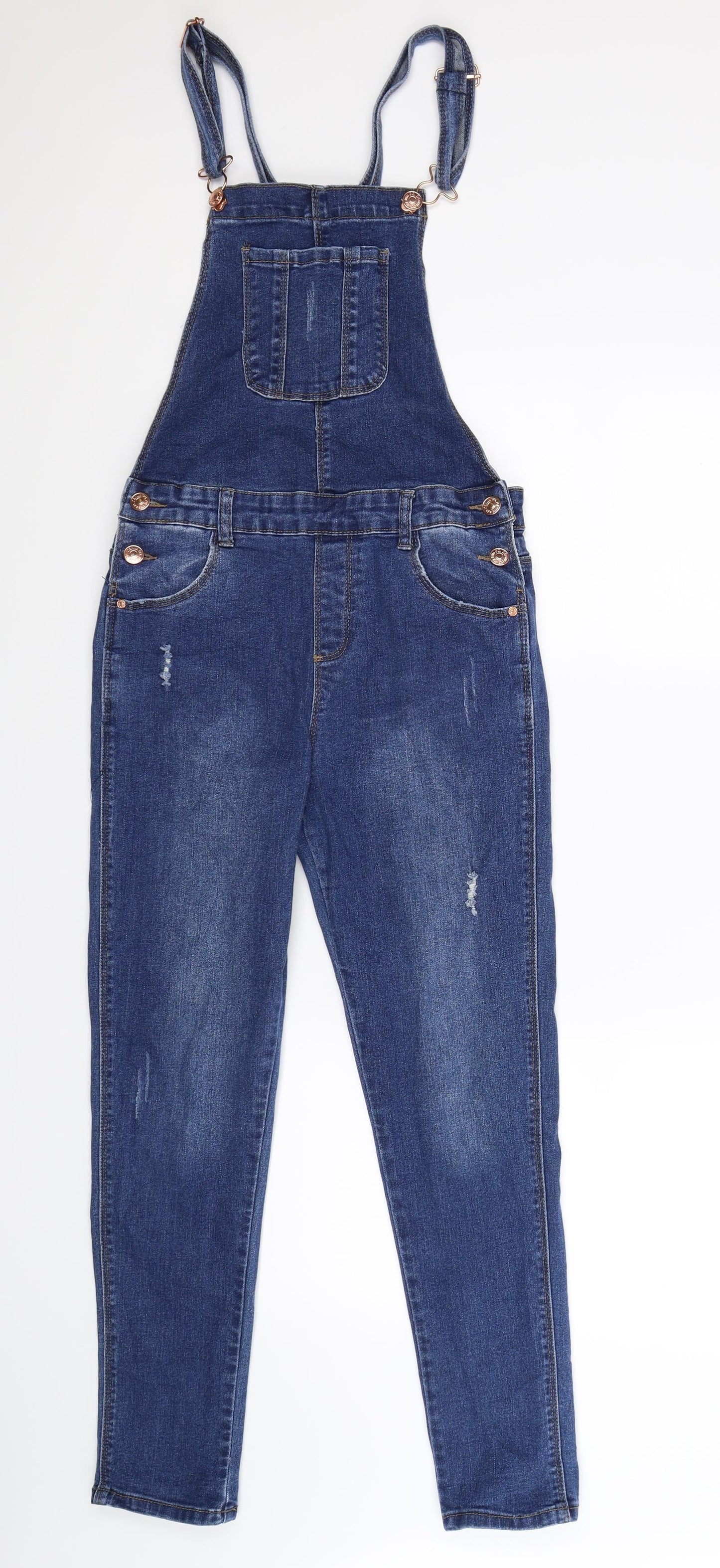 Denim Co Girls Blue  Denim Dungaree One-Piece Size 12-13 Years