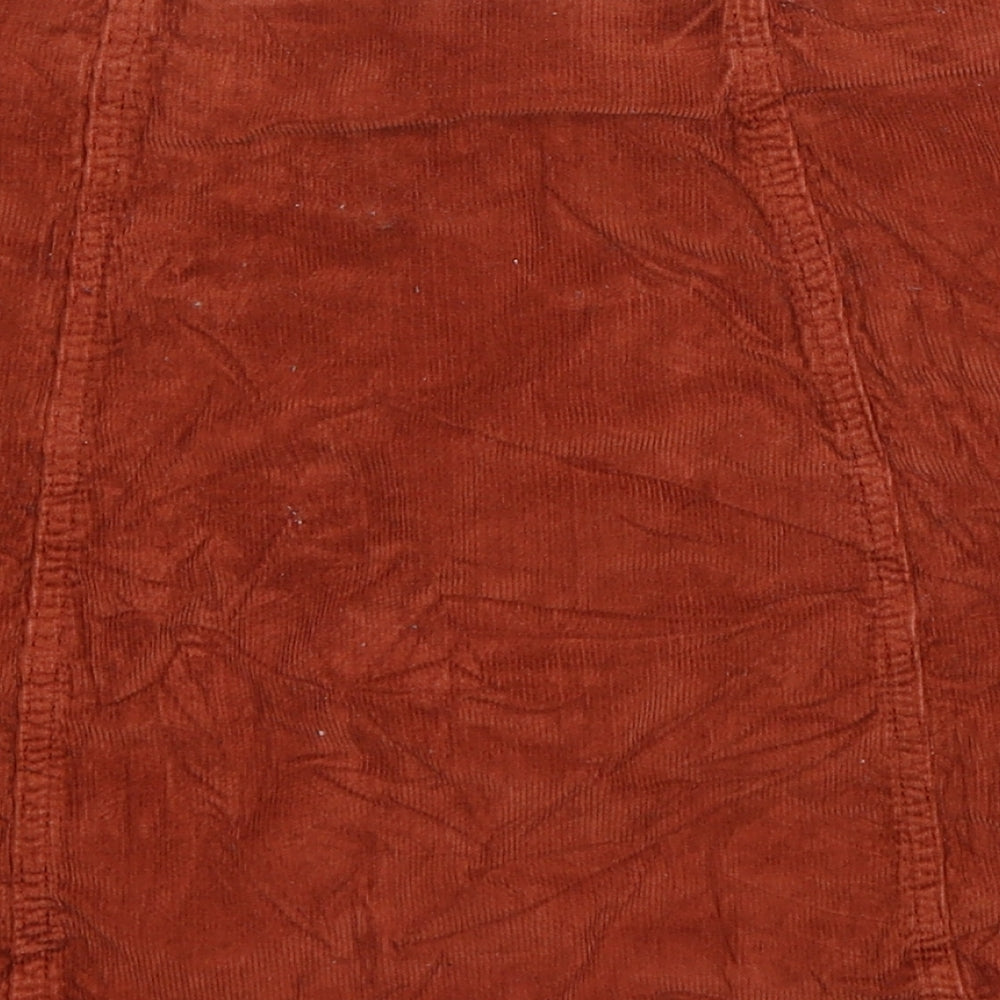 Topshop Womens Brown  Corduroy A-Line Skirt Size 10