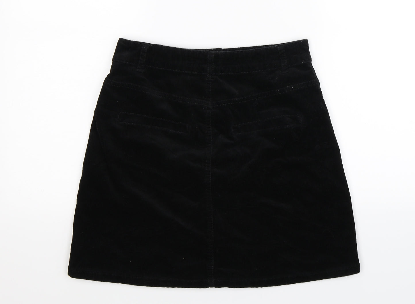 New Look Womens Black  Corduroy A-Line Skirt Size 8