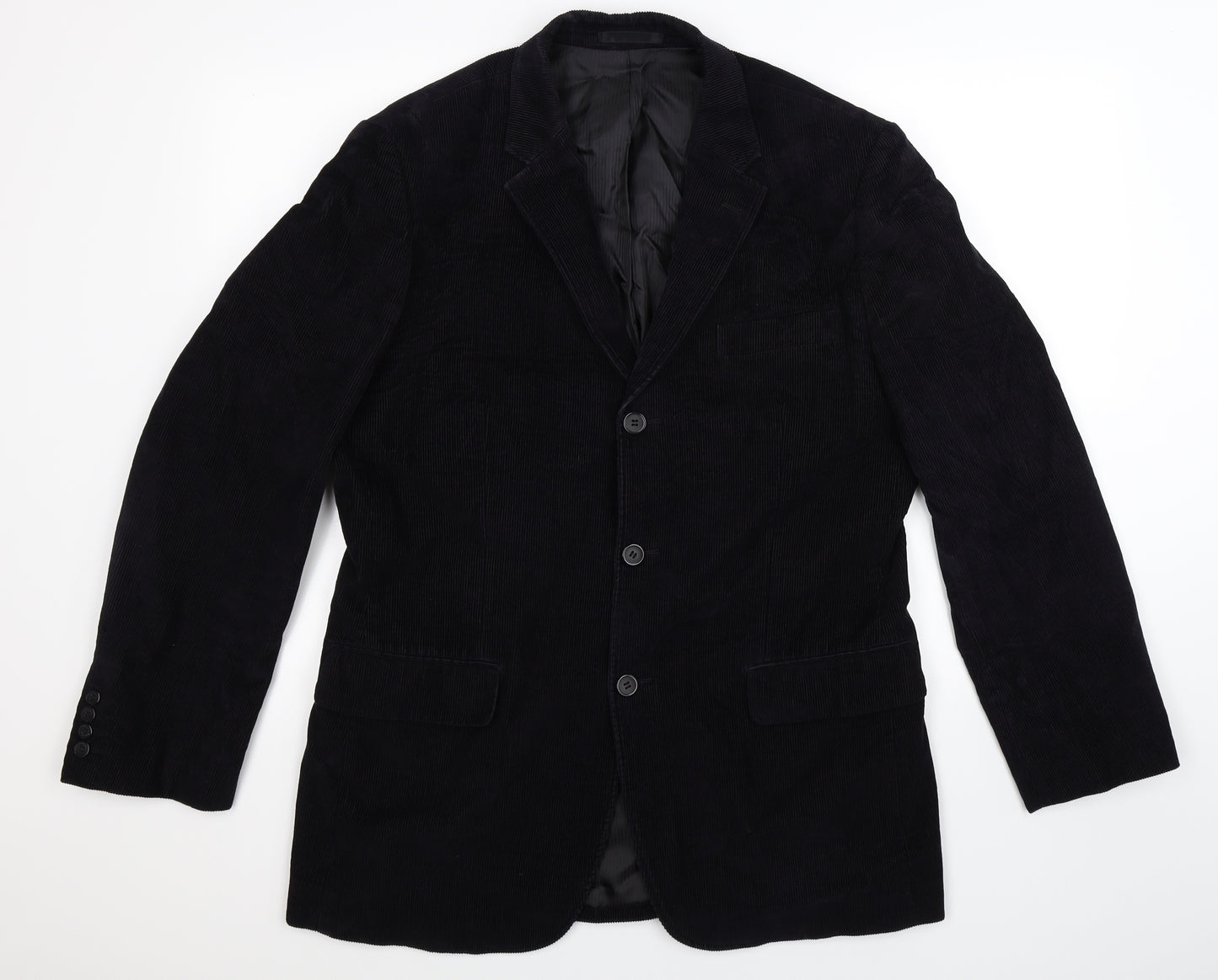 Avenue Mens Blue  Corduroy Jacket Blazer Size 40