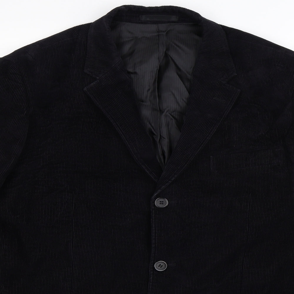 Avenue Mens Blue  Corduroy Jacket Blazer Size 40