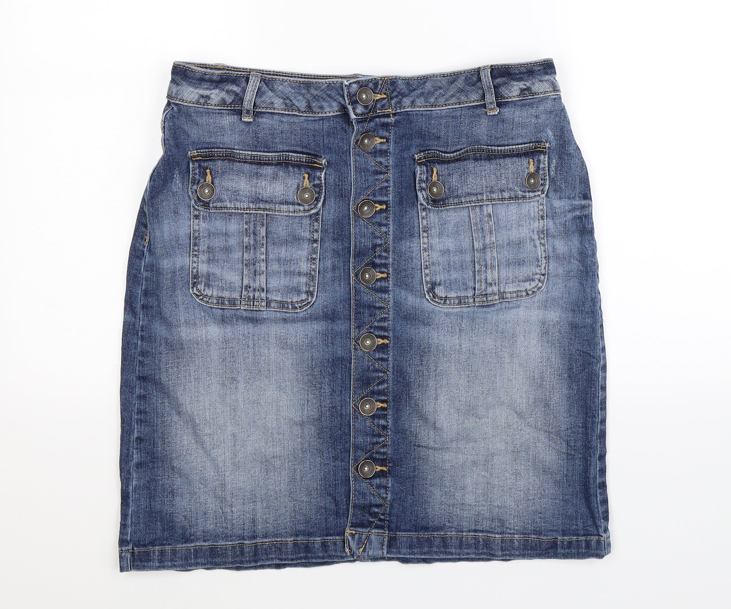 Marks and Spencer Womens Blue  Denim Straight & Pencil Skirt Size 12