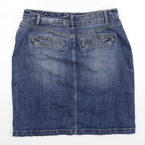 Marks and Spencer Womens Blue  Denim Straight & Pencil Skirt Size 12