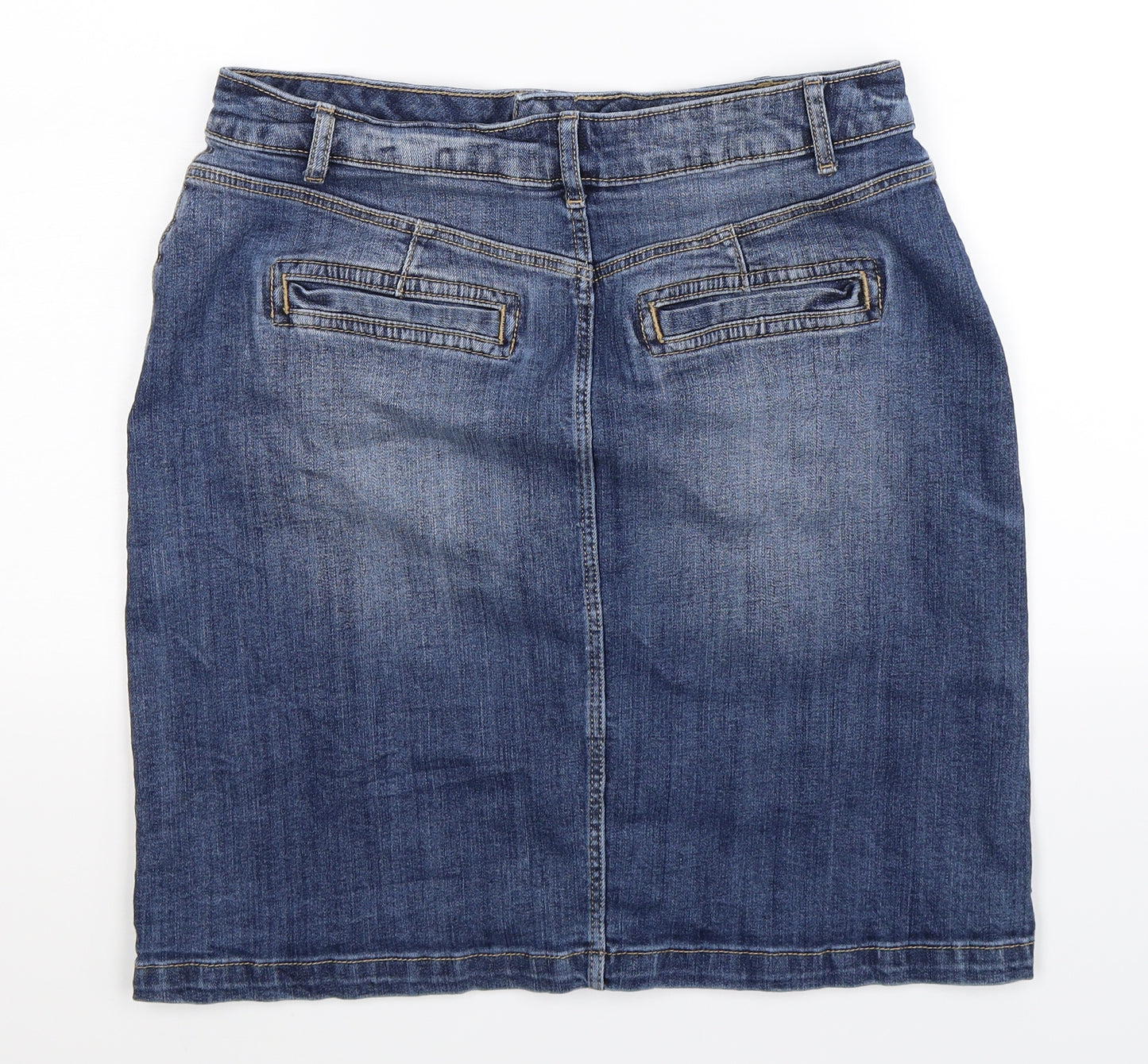 Marks and Spencer Womens Blue  Denim Straight & Pencil Skirt Size 12