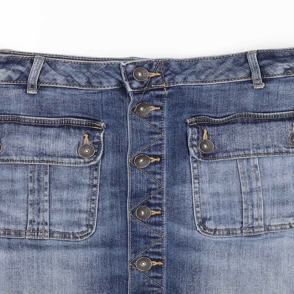 Marks and Spencer Womens Blue  Denim Straight & Pencil Skirt Size 12