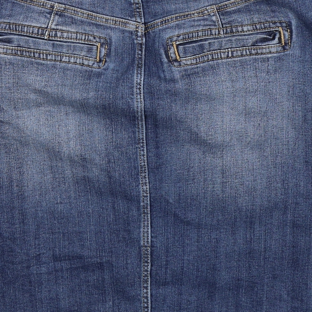 Marks and Spencer Womens Blue  Denim Straight & Pencil Skirt Size 12