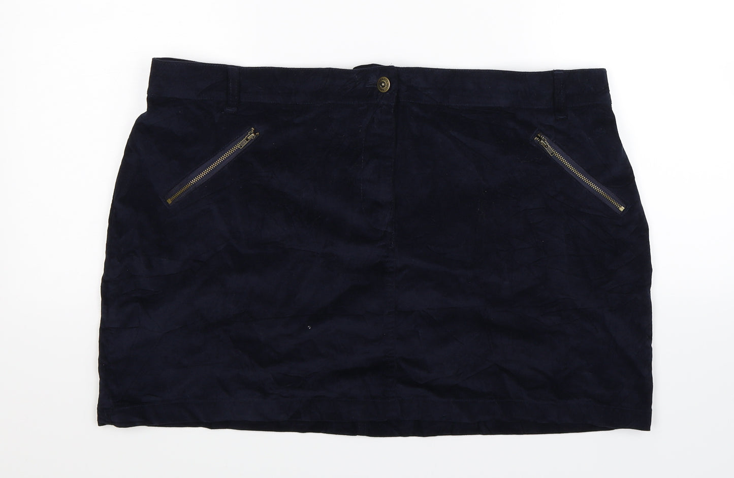 NEXT Womens Blue  Corduroy Mini Skirt Size 18