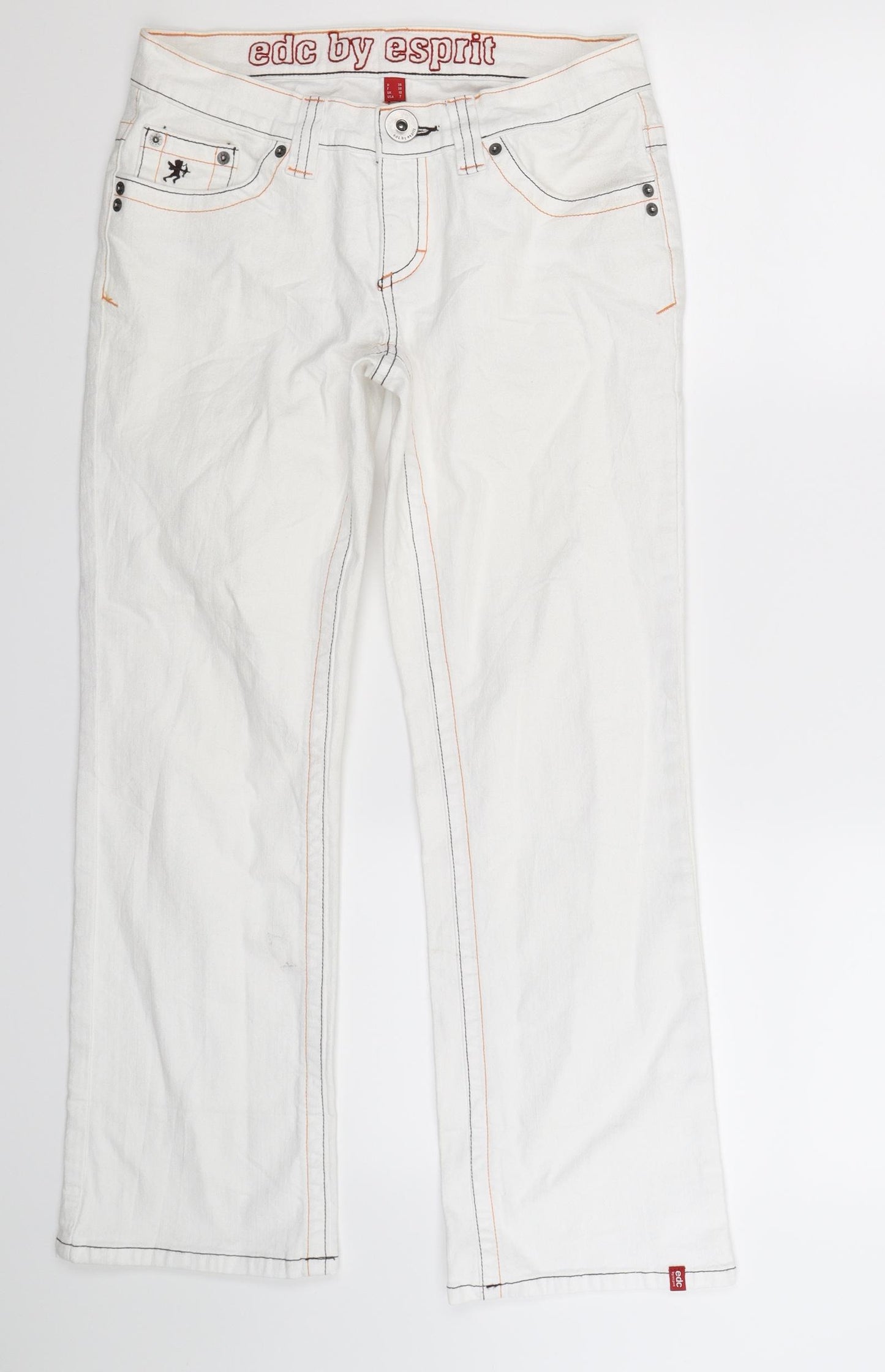 edc by Esprit Womens White  Denim Bootcut Jeans Size 10 L27 in