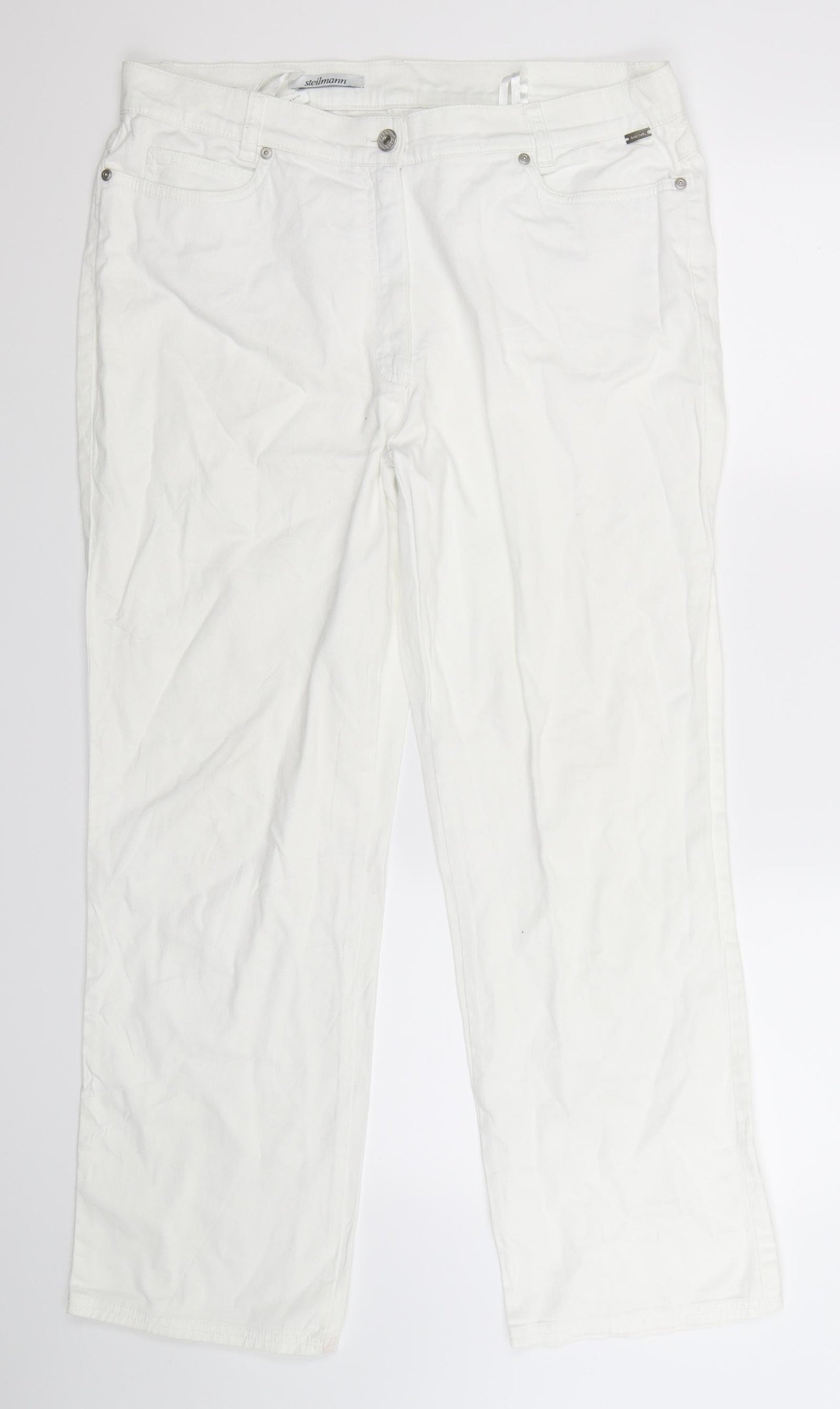 Steilmann Womens White  Denim Bootcut Jeans Size 34 in L28 in