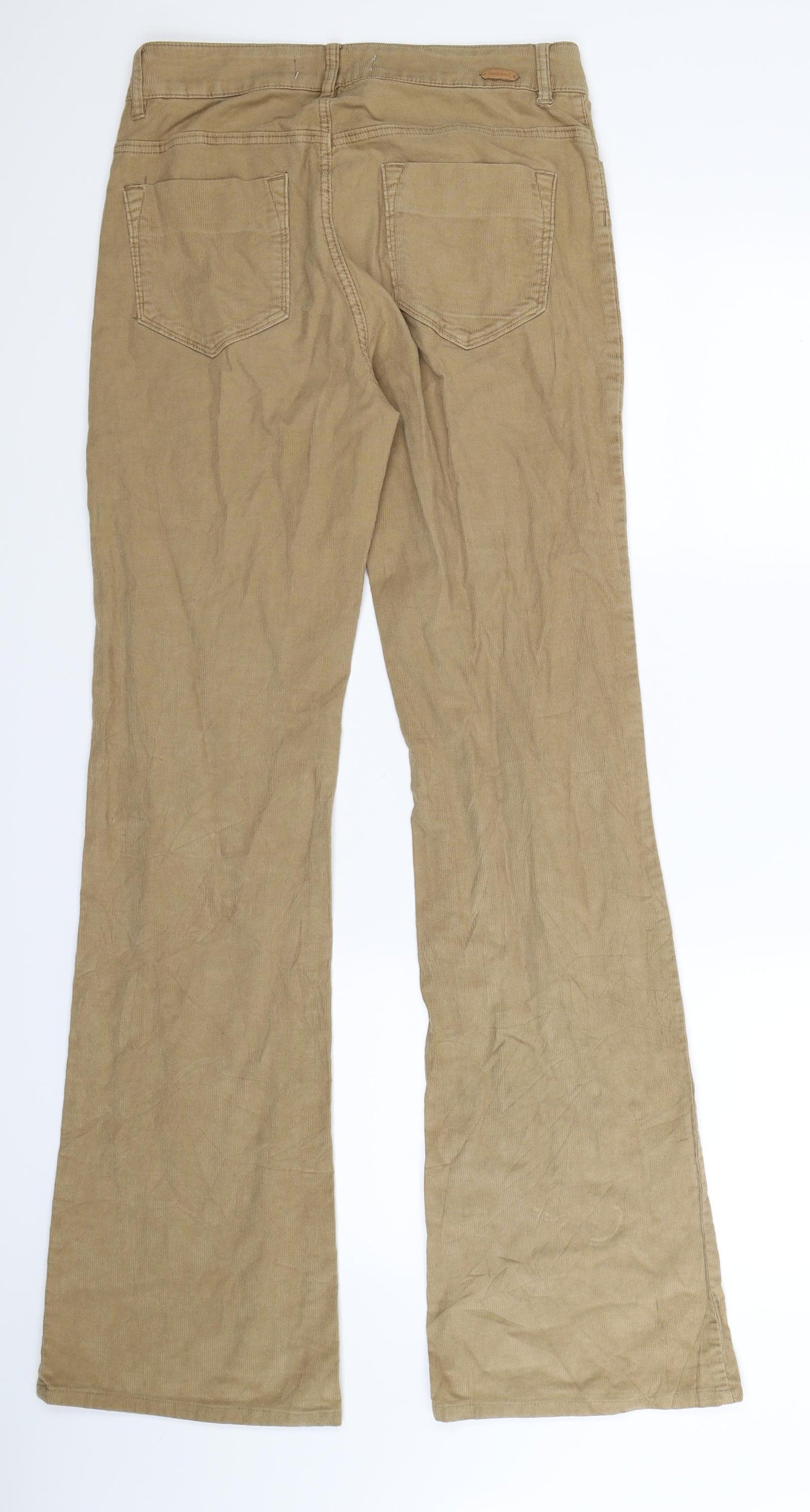 Zara Womens Beige  Corduroy Trousers  Size 10 L33 in