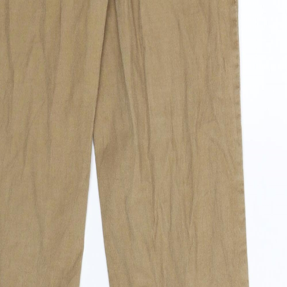 Zara Womens Beige  Corduroy Trousers  Size 10 L33 in