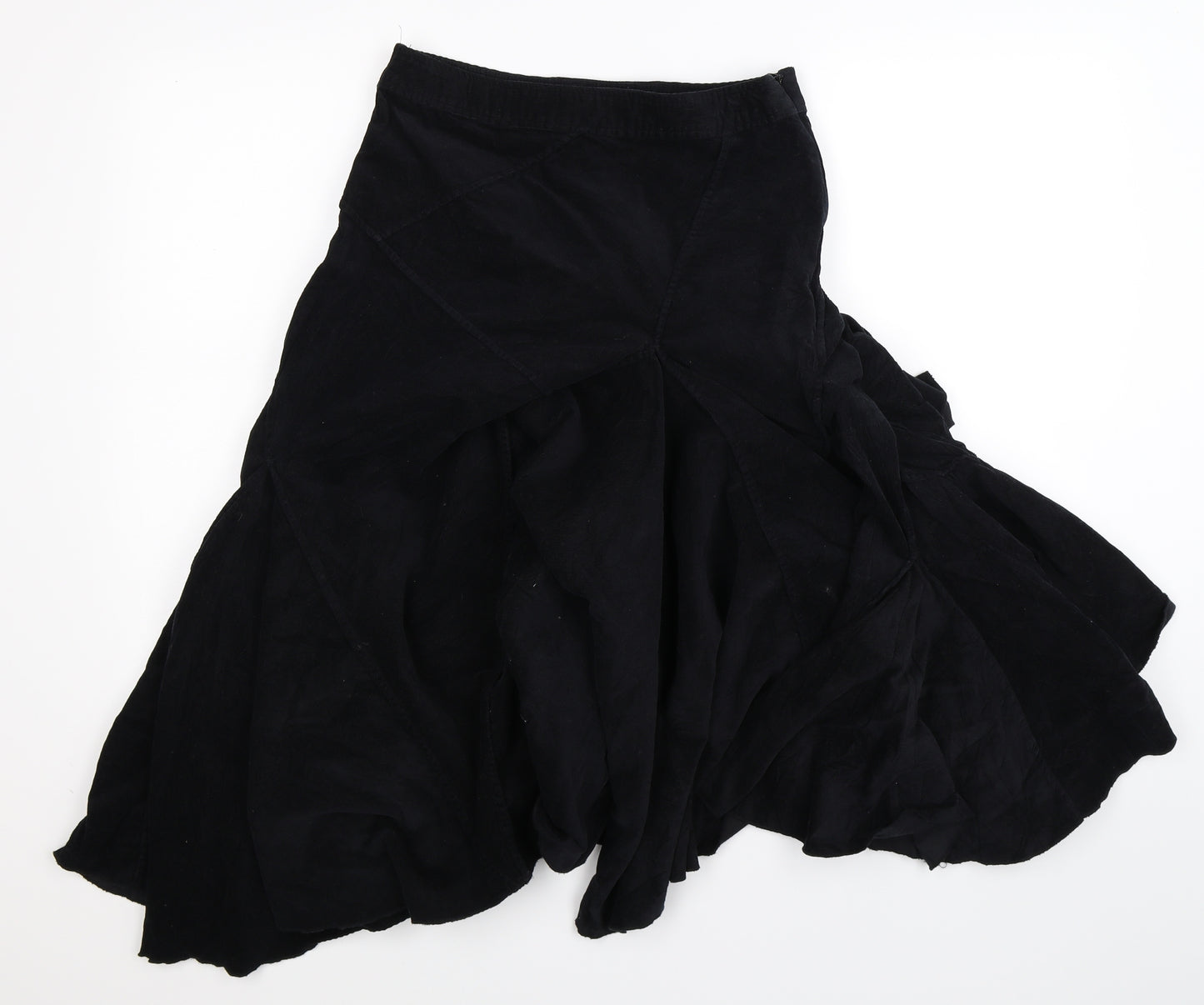 Principles Womens Black  Corduroy Pleated Skirt Size 27 in