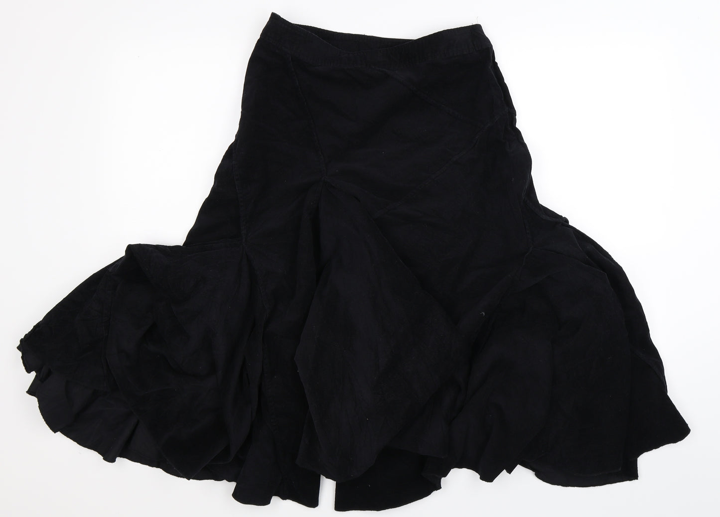 Principles Womens Black  Corduroy Pleated Skirt Size 27 in