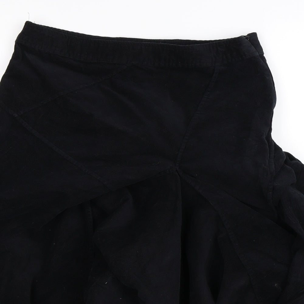 Principles Womens Black  Corduroy Pleated Skirt Size 27 in