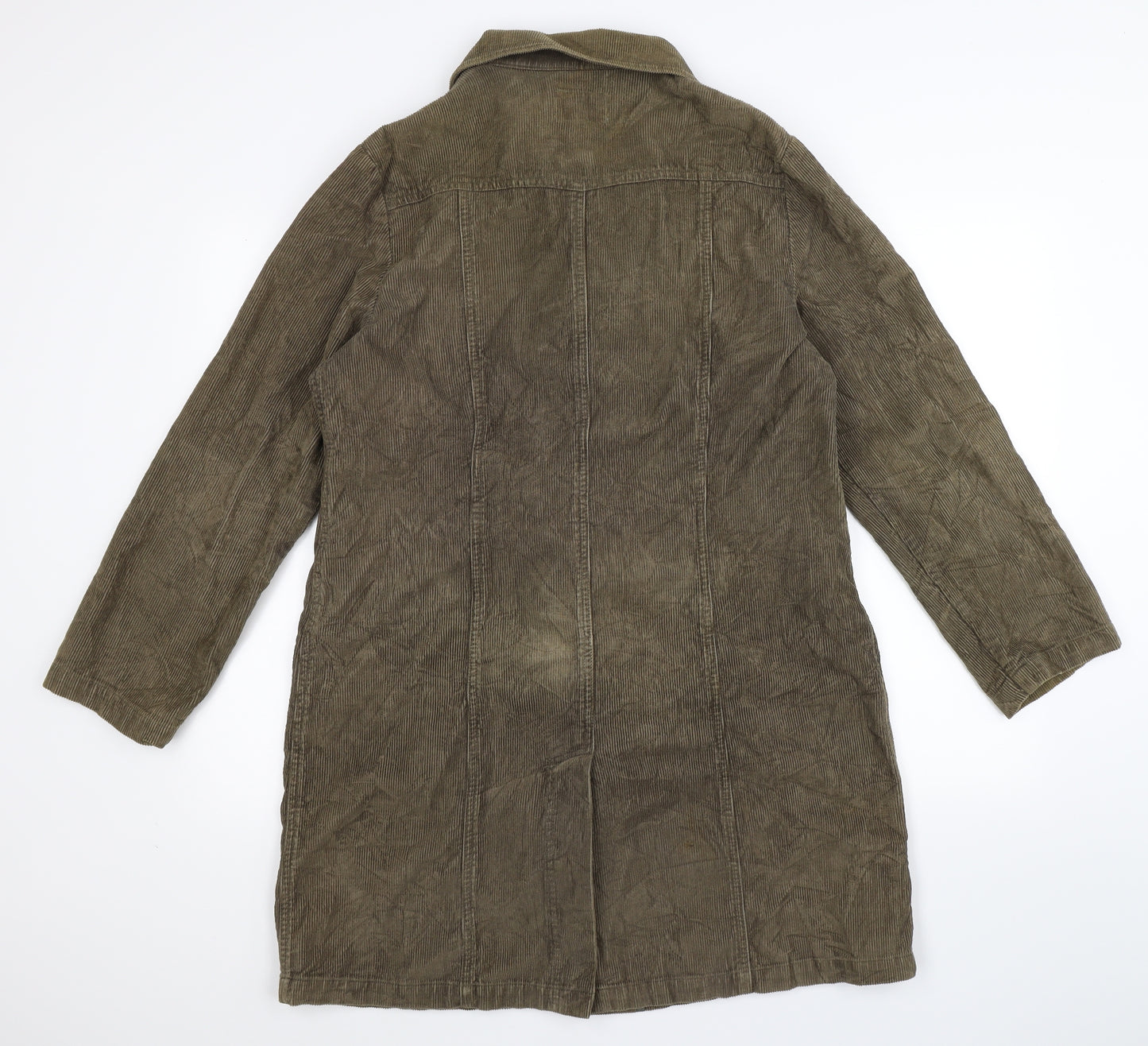 Per Una Womens Beige  Corduroy Overcoat Coat Size L