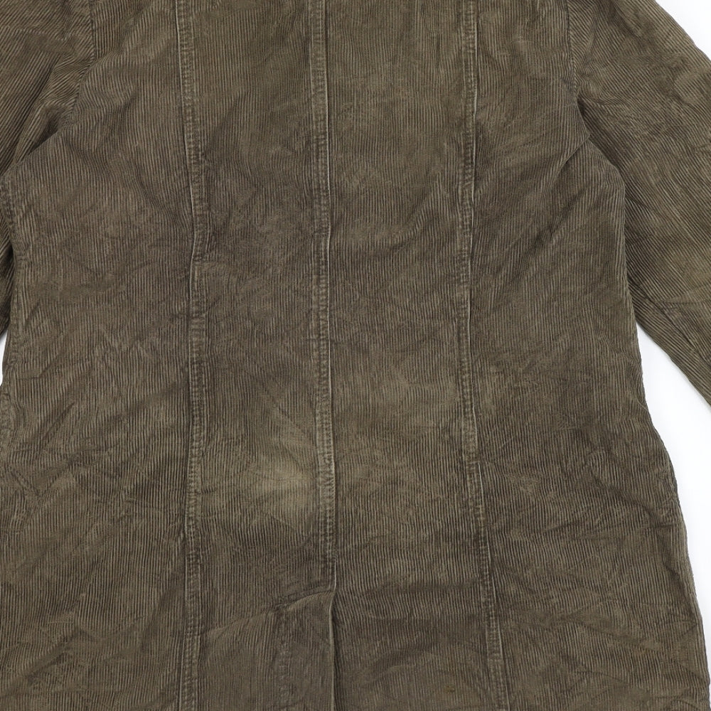 Per Una Womens Beige  Corduroy Overcoat Coat Size L
