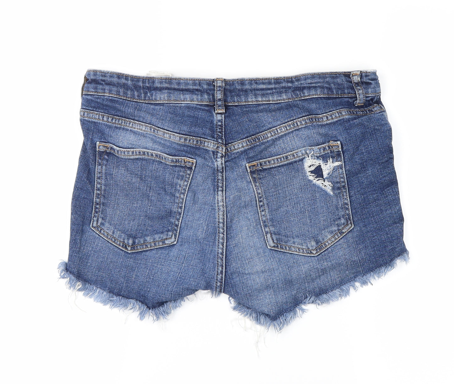 H&M Womens Blue  Denim Hot Pants Shorts Size 8