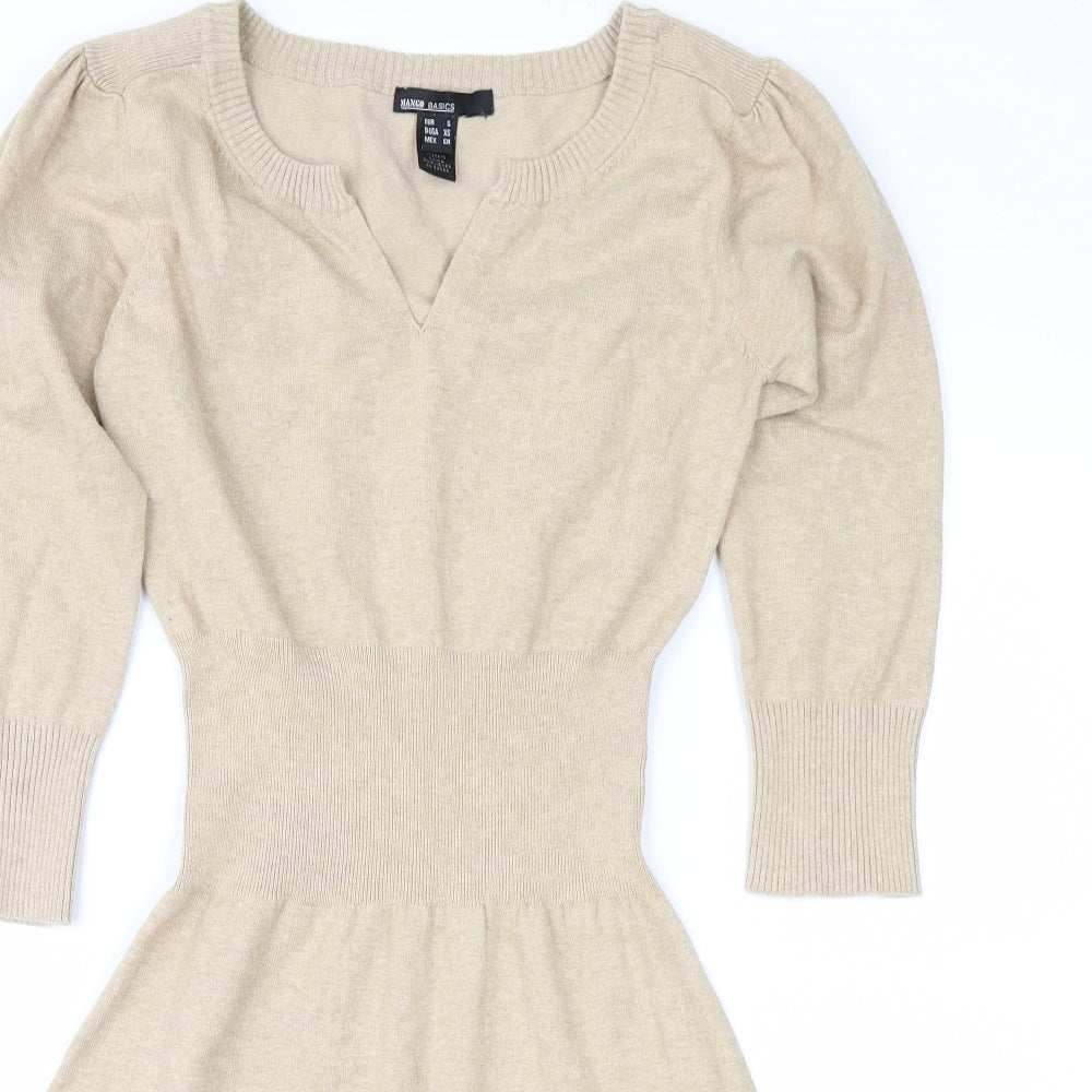 mango basica Womens Beige   Jumper Dress  Size S