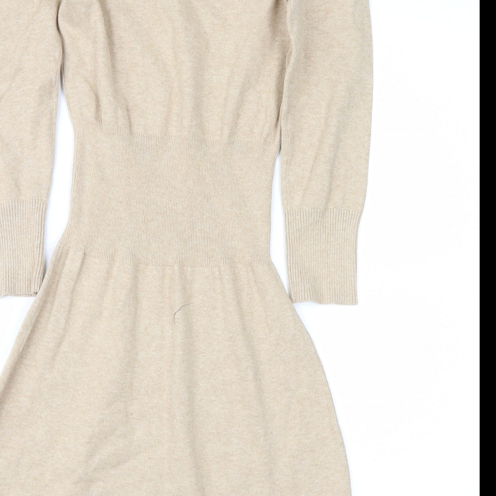 mango basica Womens Beige   Jumper Dress  Size S