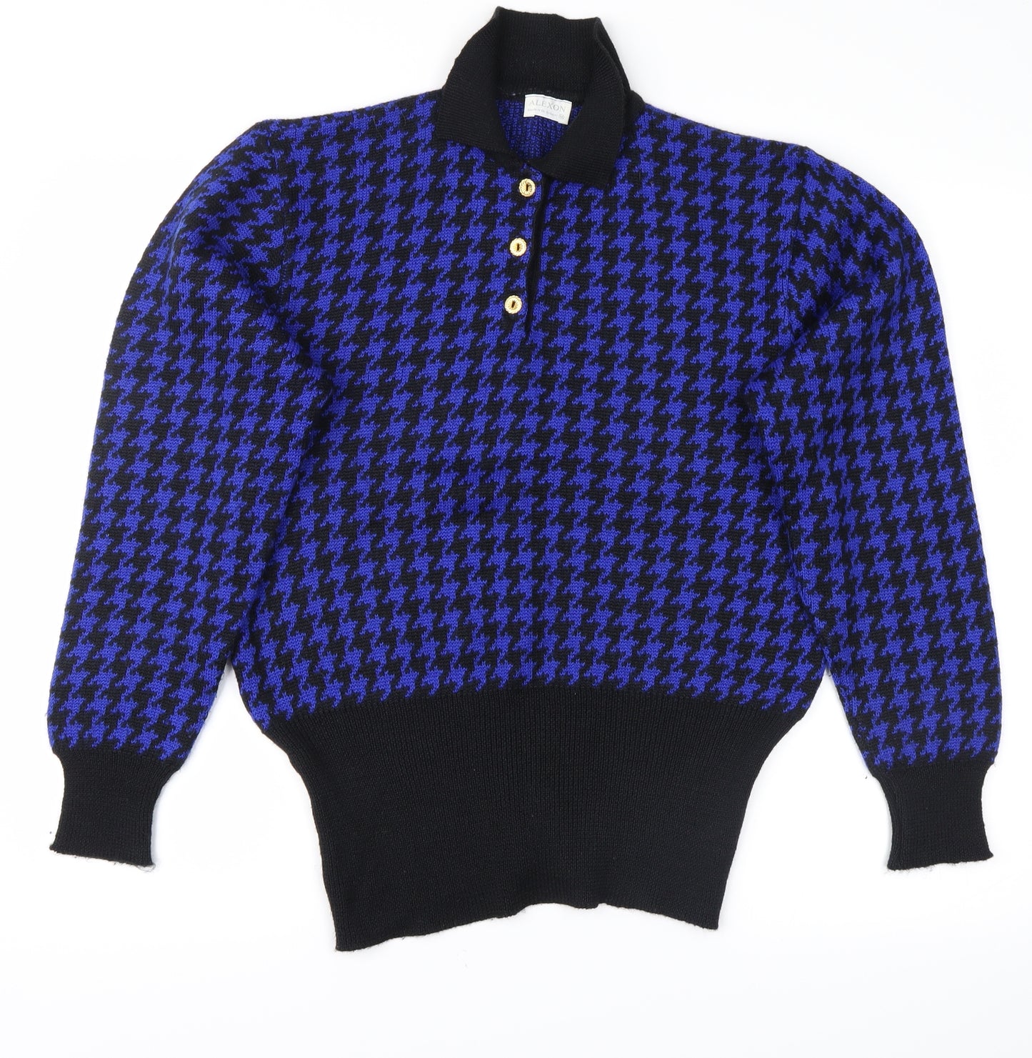 Alexon Womens Blue Houndstooth  Pullover Jumper Size M