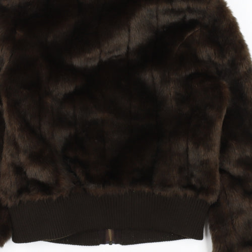 F&F Womens Brown   Bomber Jacket Jacket Size 14  - FAUX FUR