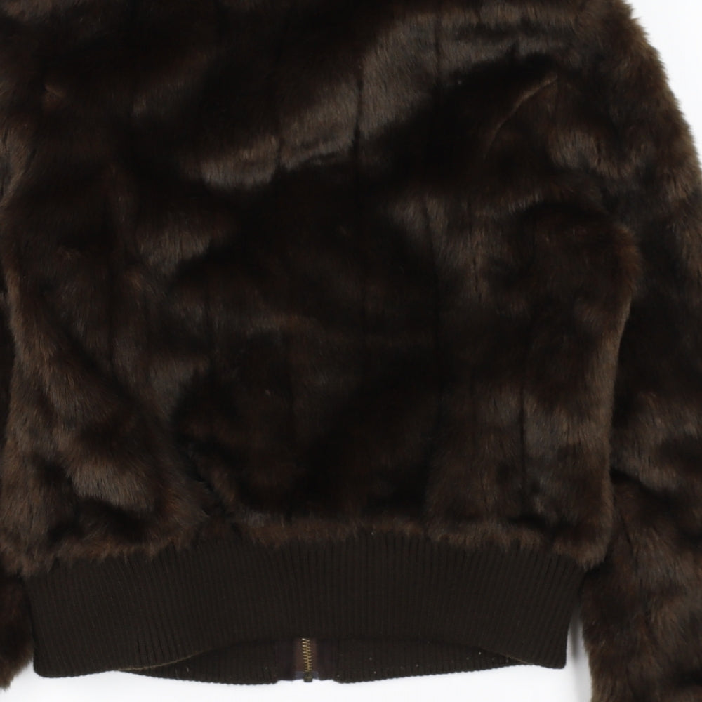 F&F Womens Brown   Bomber Jacket Jacket Size 14  - FAUX FUR