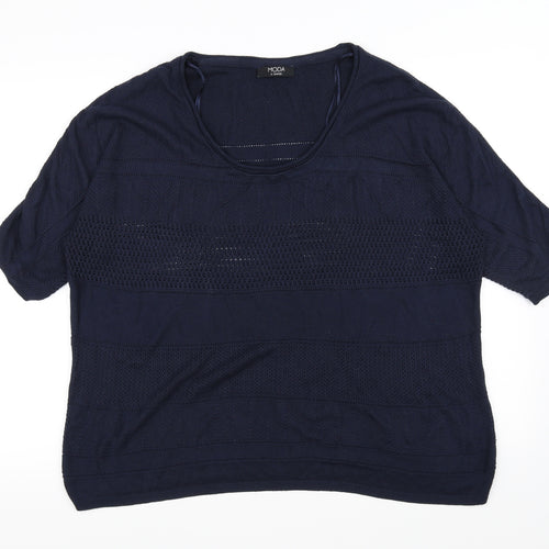 Moda Womens Blue   Pullover Jumper Size 18  - see through