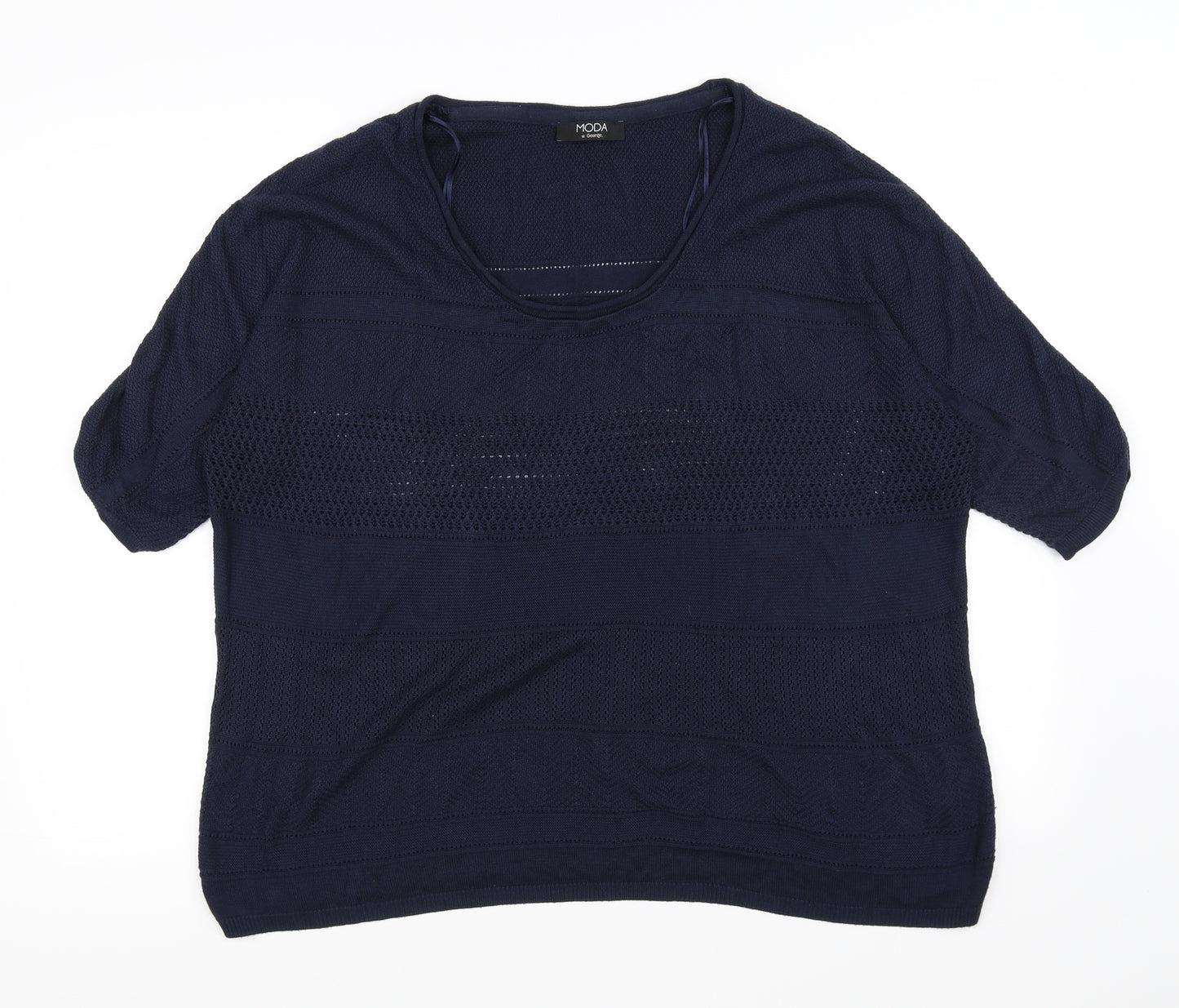 Moda Womens Blue   Pullover Jumper Size 18  - see through