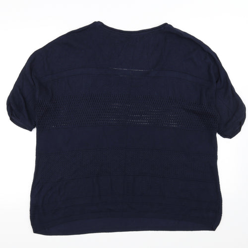 Moda Womens Blue   Pullover Jumper Size 18  - see through