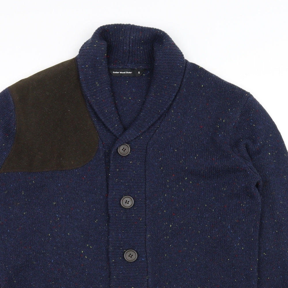 Cedar Wood State Mens Blue   Cardigan Jumper Size S