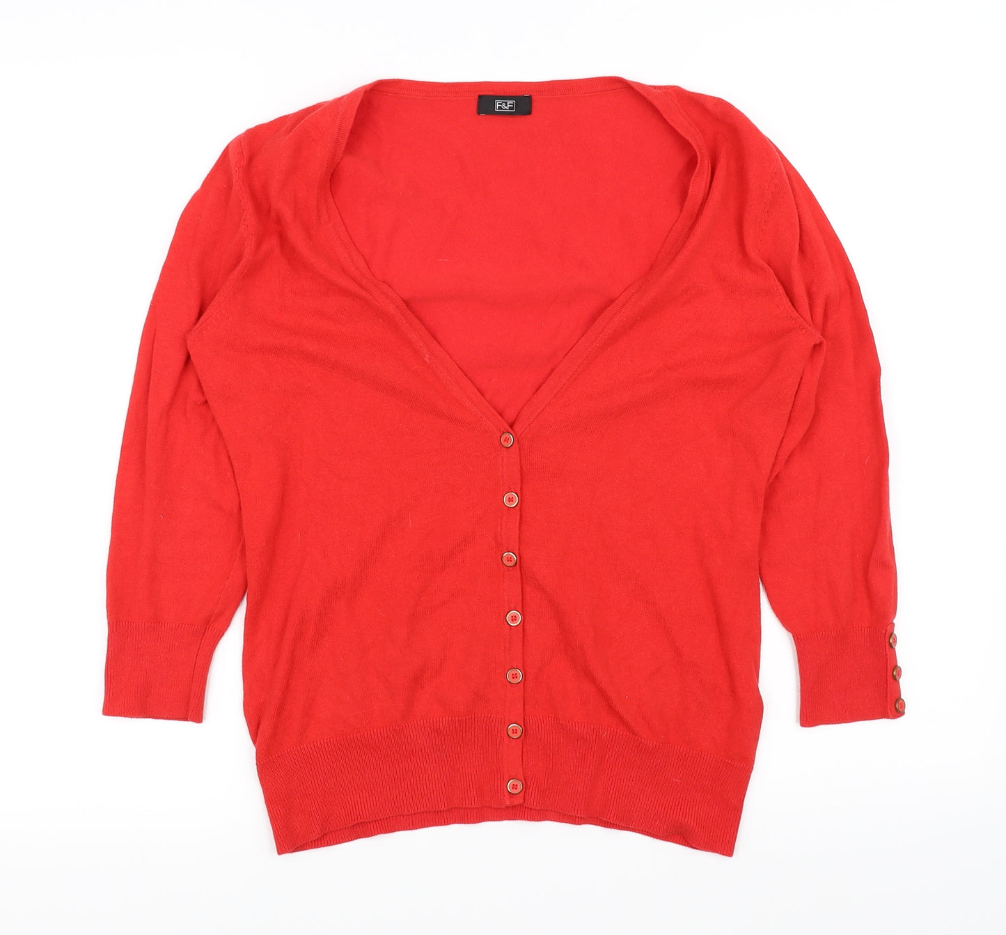 F&F Womens Red   Cardigan Jumper Size 10