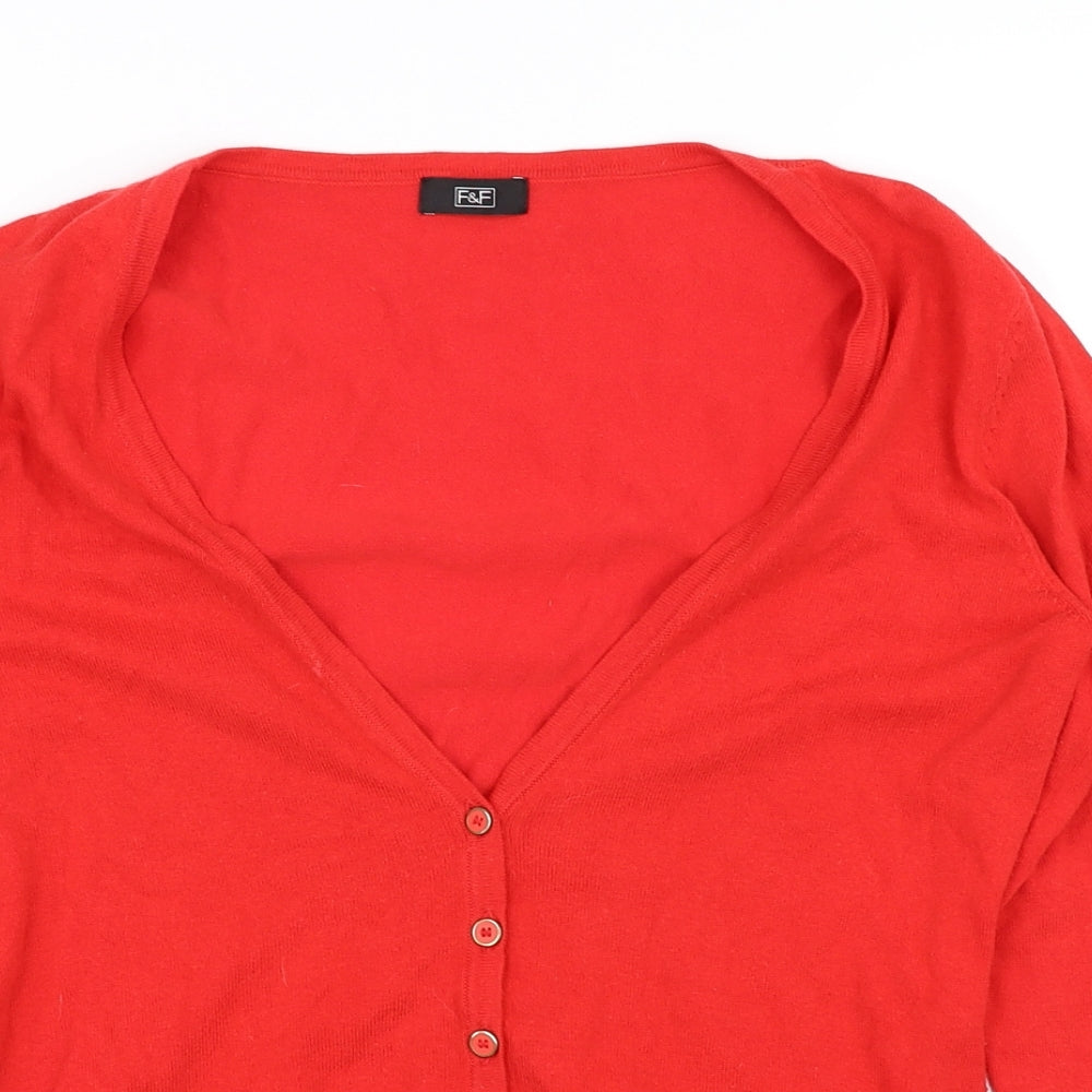 F&F Womens Red   Cardigan Jumper Size 10
