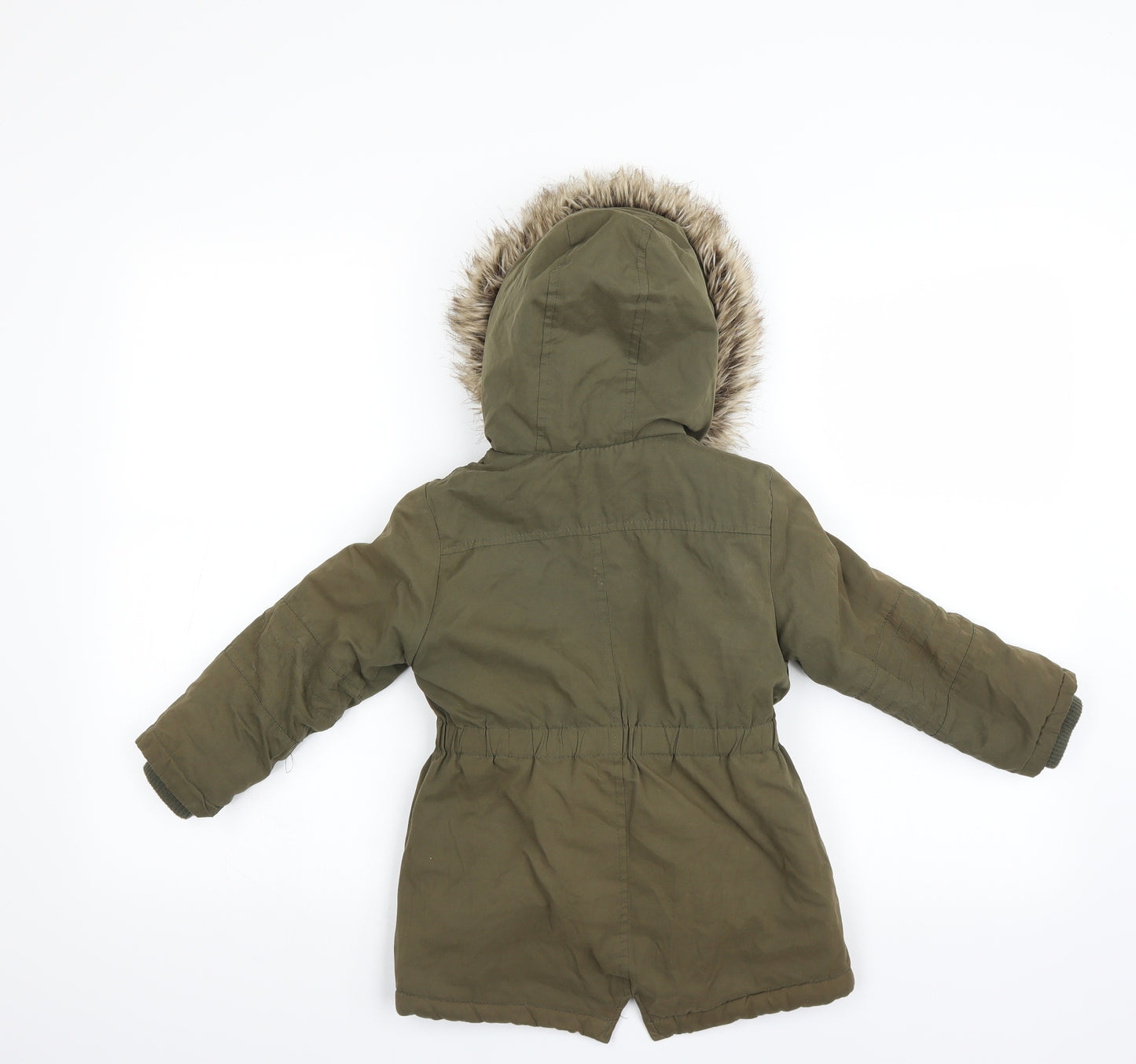 Young Dimension Girls Green   Parka Coat Size 3-4 Years