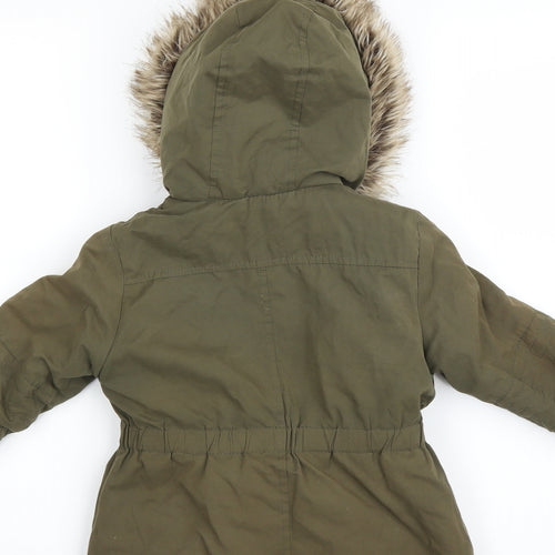 Young Dimension Girls Green   Parka Coat Size 3-4 Years