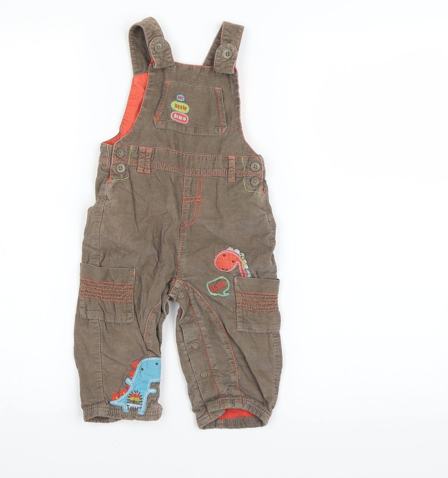 Tu  Boys Brown   Dungaree One-Piece Size 12-18 Months