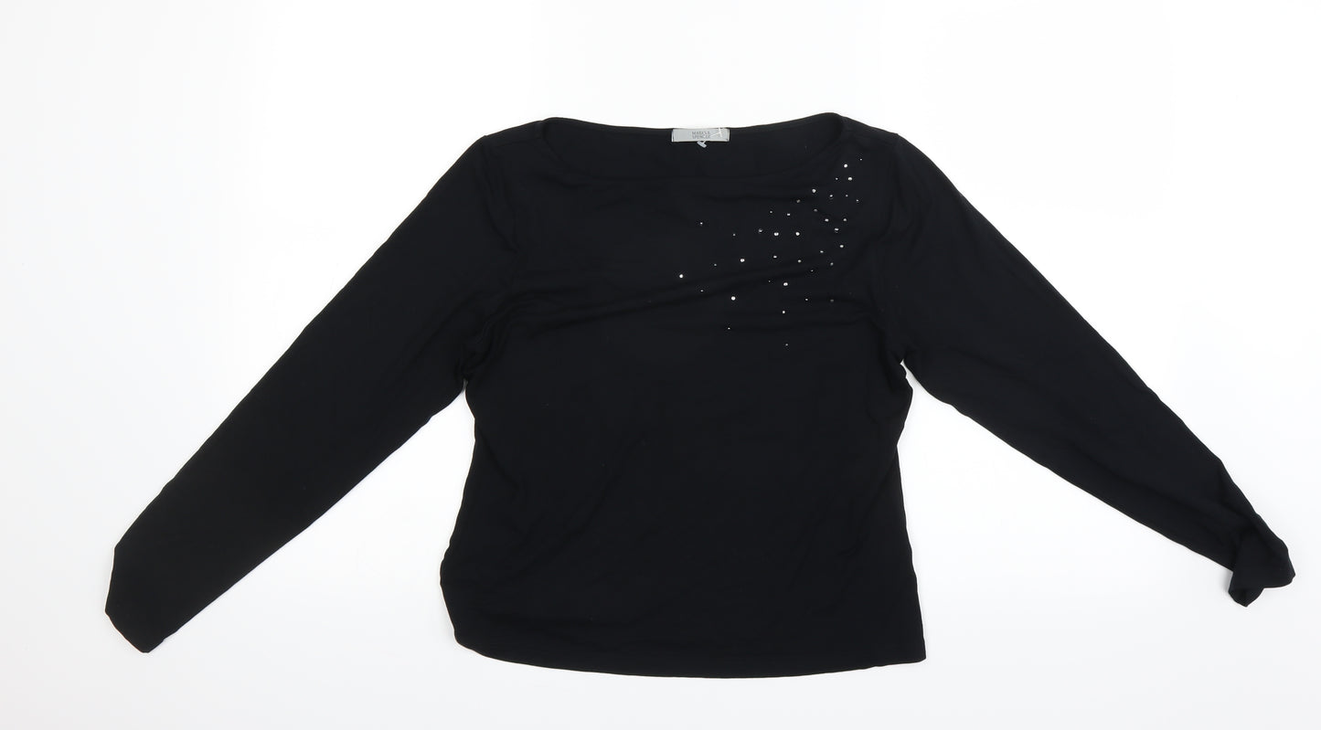 Marks and Spencer Womens Black   Basic T-Shirt Size 14