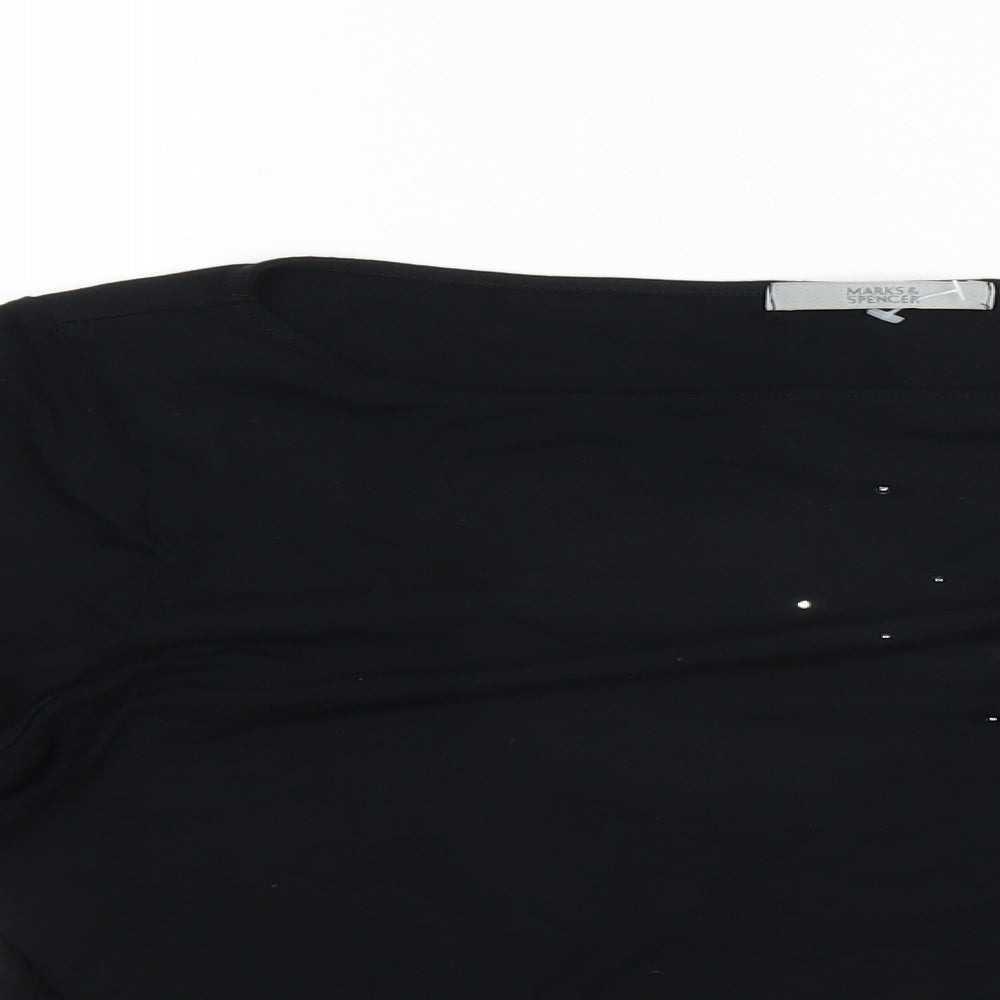 Marks and Spencer Womens Black   Basic T-Shirt Size 14