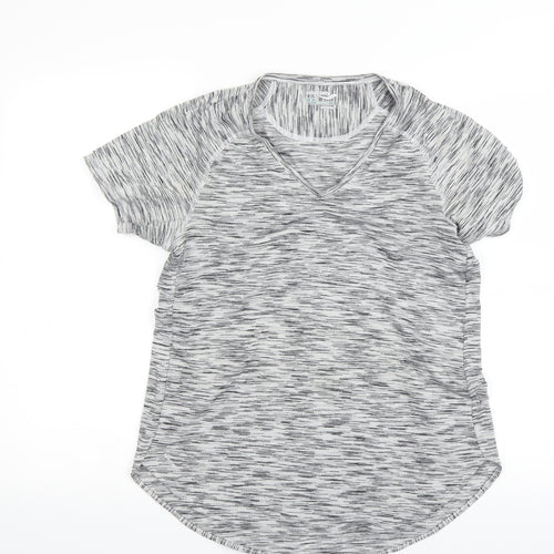 Saucony Womens Silver Houndstooth  Basic T-Shirt Size 12