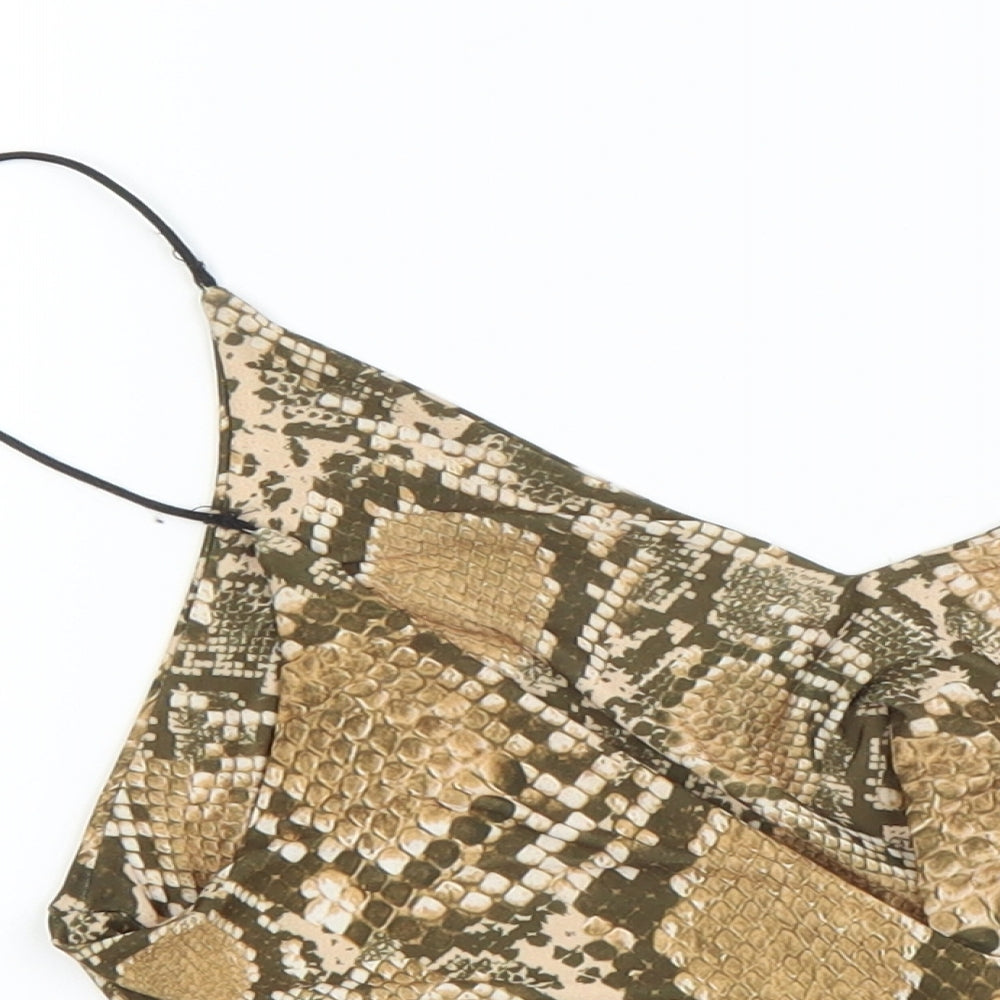 Urban renewal Womens Multicoloured Animal Print  Cropped Tank Size 10