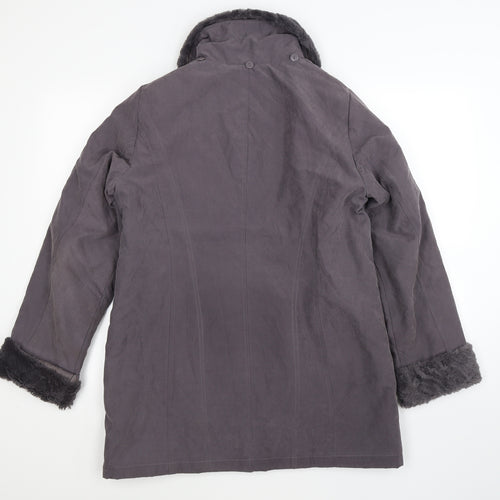 Bonmarché Womens Grey  Velour Windbreaker Coat Size XS