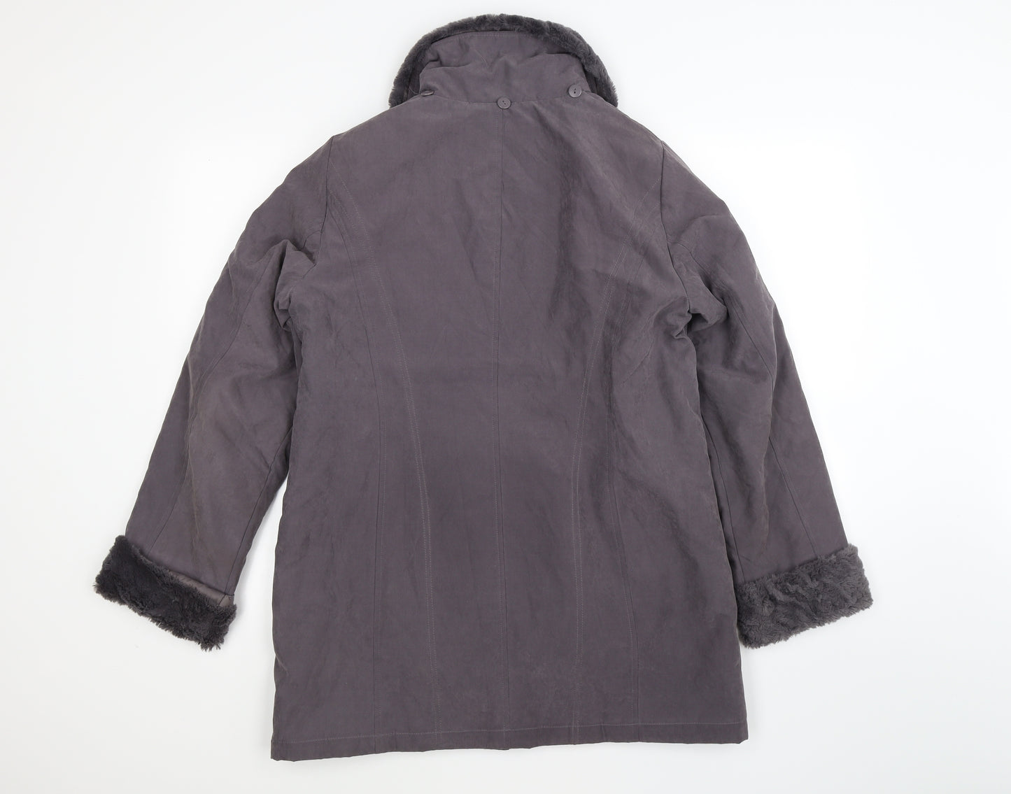 Bonmarché Womens Grey  Velour Windbreaker Coat Size XS