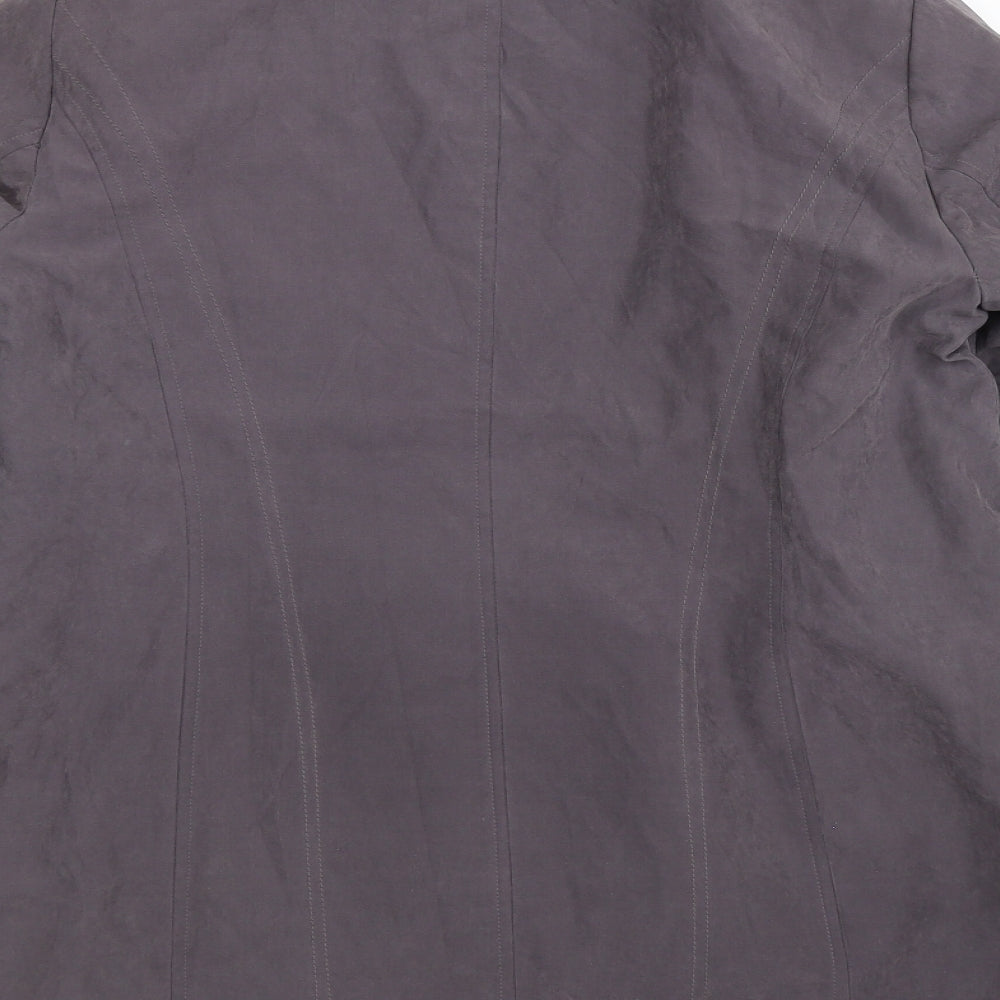 Bonmarché Womens Grey  Velour Windbreaker Coat Size XS