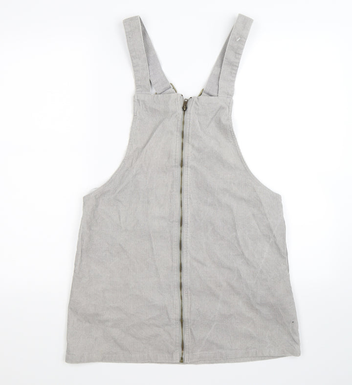 house of sienna Womens Grey Striped Corduroy Dungaree One-Piece Size 10