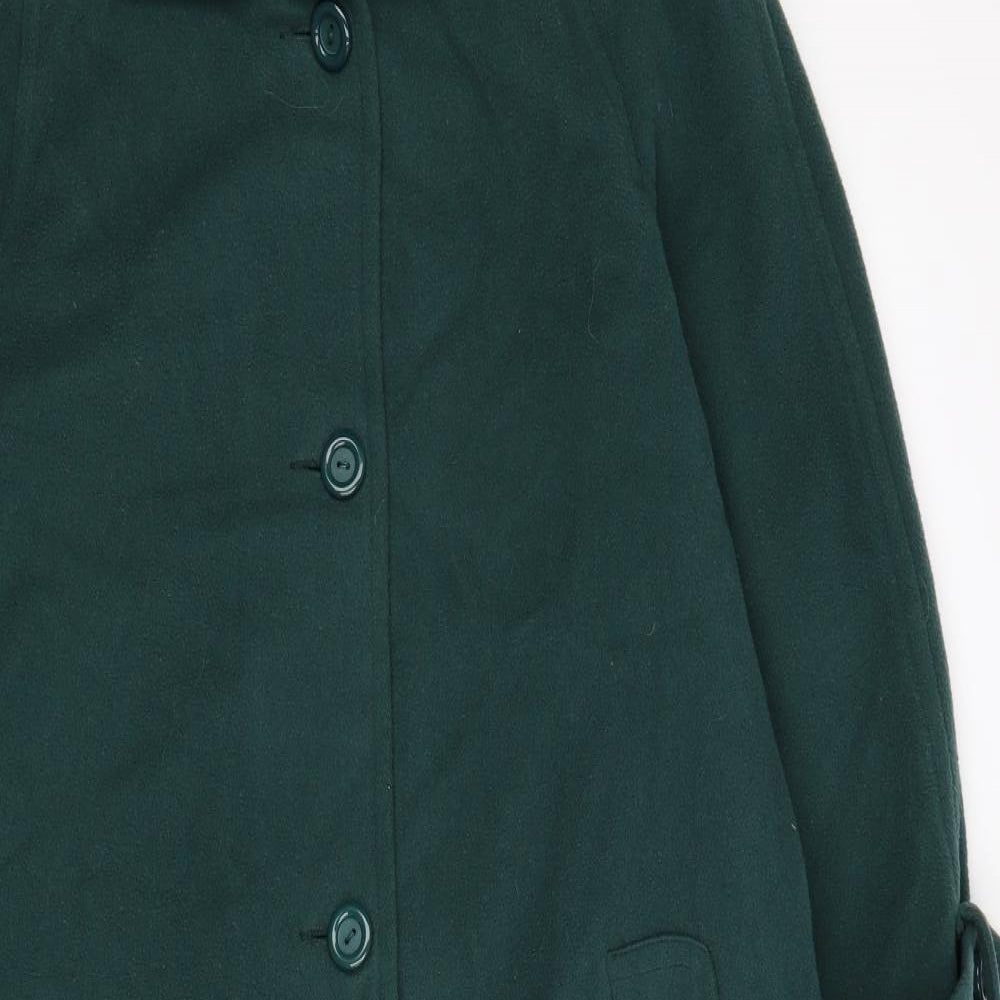 NuAge Womens Green  Fleece Windbreaker Coat Size 10