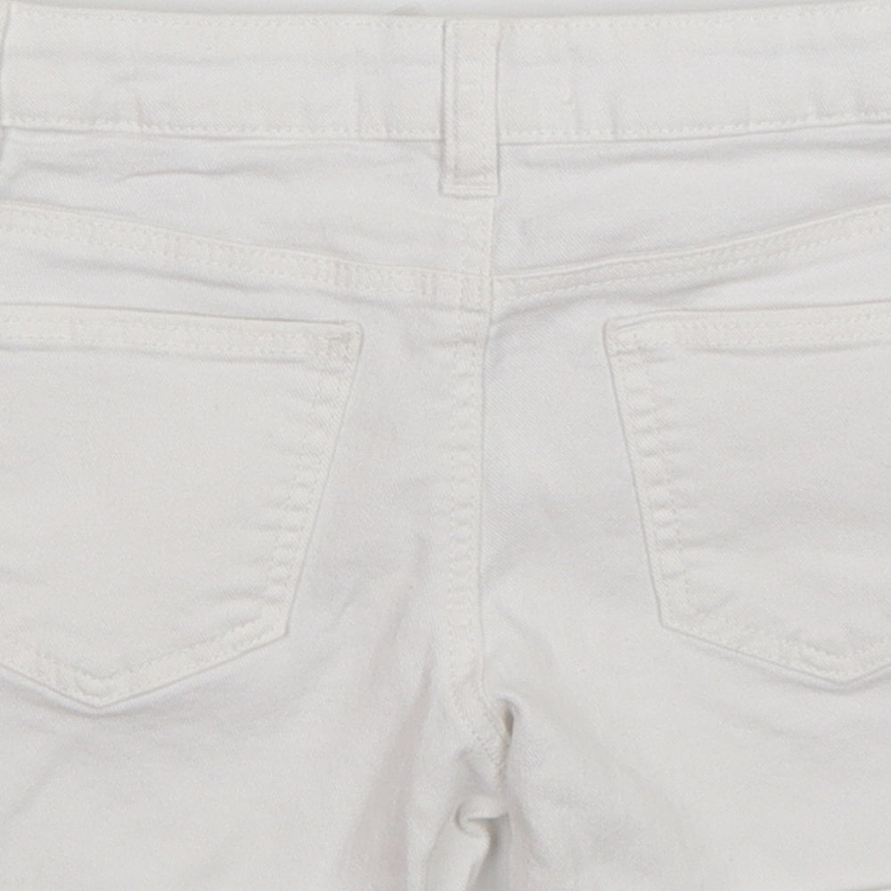 Marks and Spencer Girls White  Denim Hot Pants Shorts Size 7-8 Years